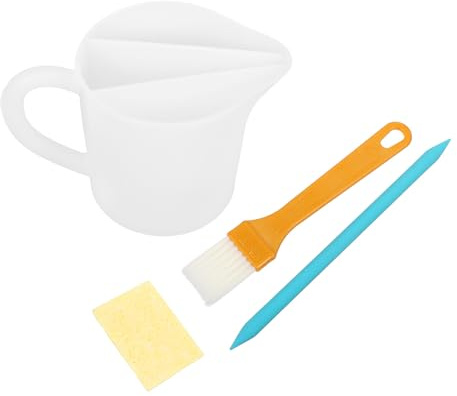 ABOOFAN Set 4 Tazze Divise in Silicone da 500 Ml con Manico Tazze Riutilizzabili per Miscelare Resina e Pigmenti Contenitori per Versare Vernice Epossidica per Attività Artigianali