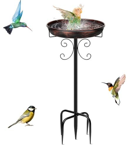 Forbabe Vogeltränke Stehend, 30x100cm Vogelbad Garten Stehend