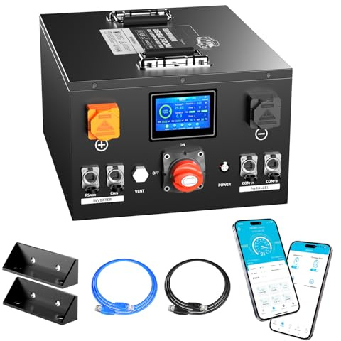 FEENCE 24V 320Ah Wohnmobil-Batterie LiFePO4 Lithium Batterie 8192Wh Kapazität mit CAN/RS485 Protokoll Com. mit Built-In 200A BMS für Wohnwagen, 24V Wechselrichter, netzunabhängige Solaranlage Stromspe