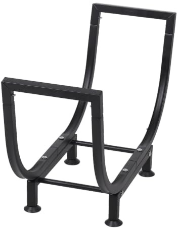 LIFKICH Curved Firewood Rack Indoor Stable Design and Moisture Protection, Black Carbon Steel Firewood Stand Rack for Indoor Living Room and Villa Garden Spacious Storage