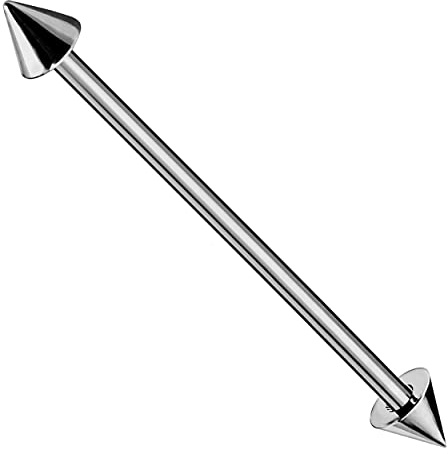 G23 Grade massivem Titan 14 Gauge (1,6 MM) geraden Langhantel mit 6MM Konus Industrial Piercing