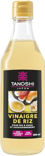 TANOSHI - Vinaigre de Riz - Idéal pour Assaisonner Salades, Marinades et Riz Sushi - 360 ml