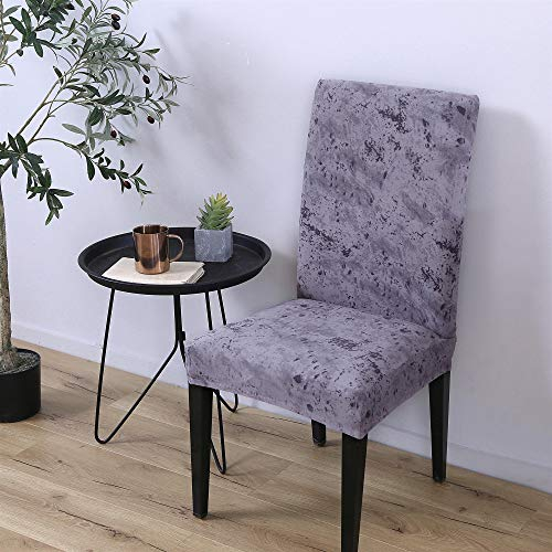 Stuhlhussen 4er Set Stretch Beschützer Stuhlbezug Stuhlüberzug, Morbuy Universal Elastische Spannbezug Hochzeit Weihnachten Partys Bankett Hotel Dekor (4 Stück,Lila grau)