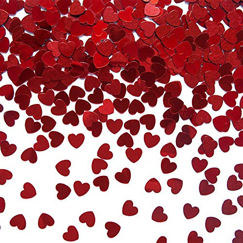 DekoHaus Konfetti Herzen Rot 5 mm – ca. 15 g Tischkonfetti aus Kunststoff, Mini Herz Streudeko für Hochzeit, Valentinstag, Geburtstag, Romantische Deko