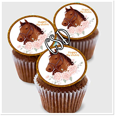 CSD Muffinaufleger Pferd M7, aus Premium Esspapier, Geburtstag, Oblaten Aufleger