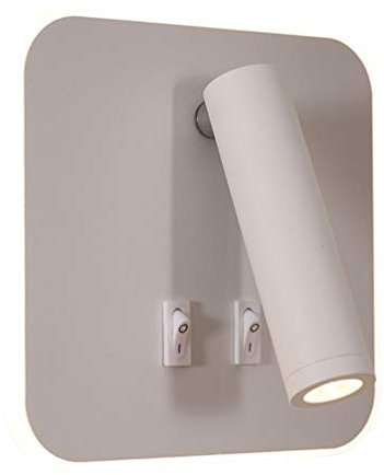 LED Lampe Liseuse, Applique de Lecture 2 en 1, Applique de Chevet Réglable, Lampe Murale Interieur avec 2 Interrupteur, Lampe de Lecture à flexible pour chambre, salon, salle d'étude,W 3000k