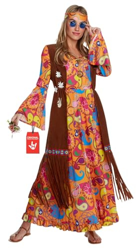 Morph Long Hippie kostym kvinnor - 70-talet maskeradkläder kvinnor - hippy maskeraddräkt för - dam hippie kostym - klänning