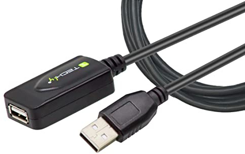 Techly 362220 Cavo Prolunga Attivo Extender USB Hi Speed Estensore di Segnale 20m Nero Nero