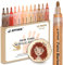 JEFFNIUB Hautfarbe Acrylstifte Marker Stifte Wasserfest 12 Stück Set für Steine, Holz, Leinwand, Glas, Papier, Leder, Keramik, Zeichnung Künstlerstifte, Hautton Stifte (2-3mm)
