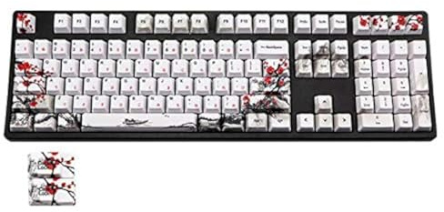 Fhdpeebu 110 Keys PBT Keycap Dye-Sublimation Cherry Profile Key Cap DIY Mechanical Keyboard Keycap Set Japanese