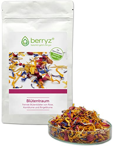 Mélange de fleurs comestibles parfumé 25g | Mélange de fleurs colorées de fleurs de rose Fleurs de souci Fleurs de bleuet | Mélange de fleurs colorées Mélange de fleurs comestibles