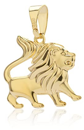 NKlaus Kettenanhänger kleiner Löwe Sternzeichen 333 Gelb Gold 15,8mm Zodiak Horoskop 8662