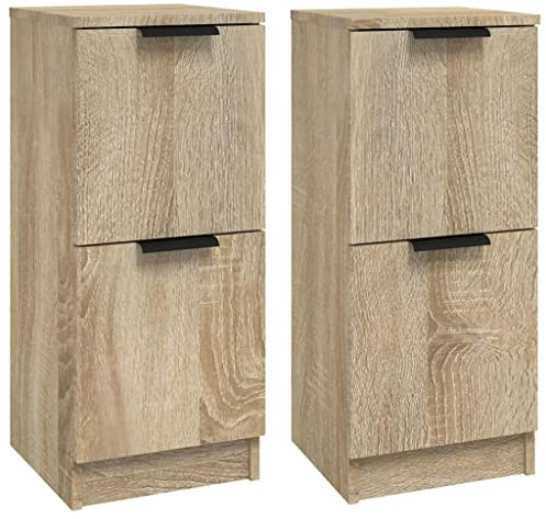 vidaXL Sideboards 2 STK. Sonoma-Eiche 30x30x70 cm Holzwerkstoff