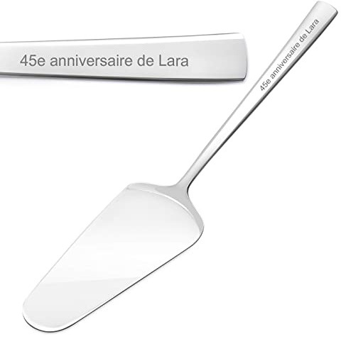 Maverton Pelle à tarte gravée, Pelle décorative en acier inoxydable | Outil cuisine original, avec personnalisation pour elle, à gâteau, à pizza, pour femme, anniv, Anniv