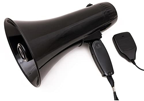 Yuehuamech Portable Bullhorn Megaphon Lautsprecher mit abnehmbarem Mikrofon Aufnahme USB Port Handheld Mic für Indoor Outdoor Sport Meeting Tourist Guide Basketball Fans