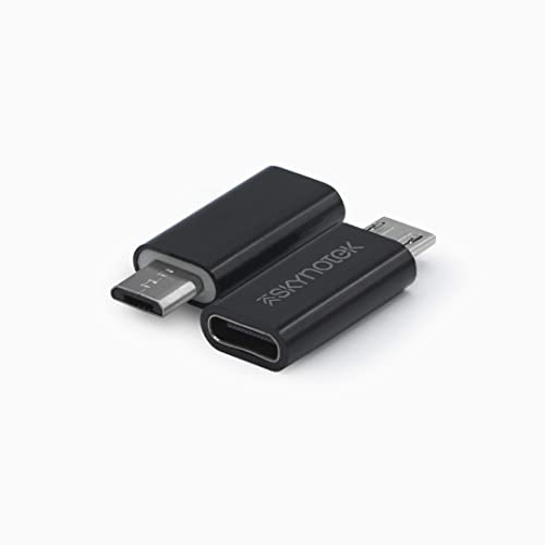 Skynotek – Pack x2 adaptadores USB 3.1 Tipo C a Micro USB Tipo B | Carga y sincronización de Datos | Conversor Hembra Tipo C a Macho Micro USB | Color Negro | Ligero y Compacto
