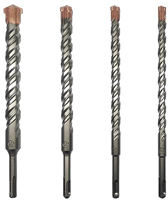 CAVATINY 4tlg SDS Plus Bohrer Set - SDS Hammerbohrer für beton, ziegel, zement, stein mit 4 Schneiden - inkl. Größen 14,16,20,25mm - SDS Plus-Schaft passend für Bohrhammer
