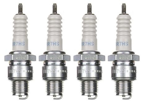 4x Zündkerze BR7HS – passend für Honda MB MT 50 S, MBK Booster, Peugeot Ludix Speedfight 3/4, Malaguti F12 100, Aprilia Amico/SR, Benelli 491, Beta Ark – Zündkerzen Set für Roller Motorrad 50ccm 2T