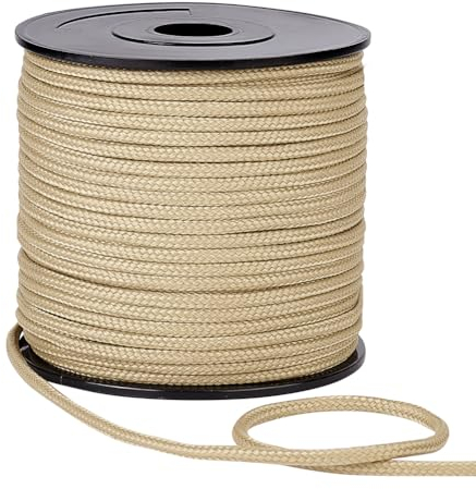 PH PandaHall 54,68 Yards(50m) Geflochtene Nylon Schnur, 3mm Goldene Jalousie Schnur, Ersatz für Windspiele, zum Basteln, für DIY Projekte, Camping, Wandern und Outdoor Aktivitäten