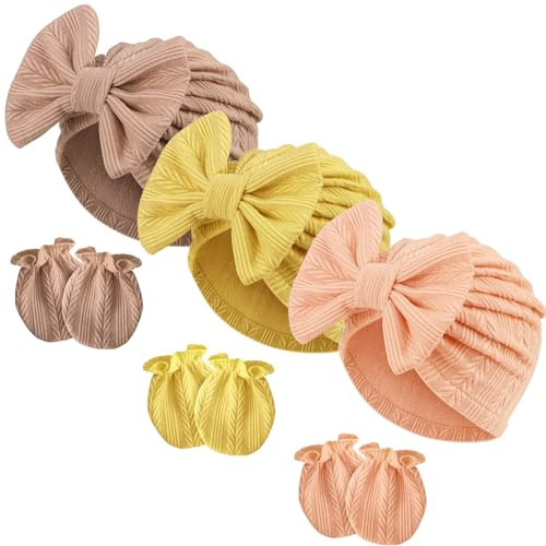 DRESHOW Sombreros y Gorras y Guantes para Bebé Recién Nacido Bebé Beanie Sombrero para Bebés Niñas Niños Gorros 0-6 Meses