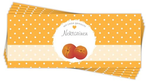 Apoidea – Marmeladen Etiketten selbstklebend 30 Stück/hochwertige Etiketten für Marmeladengläser/Aufkleber Marmeladengläser/Runde Etiketten selbstklebend Marmelade - Nektarinen