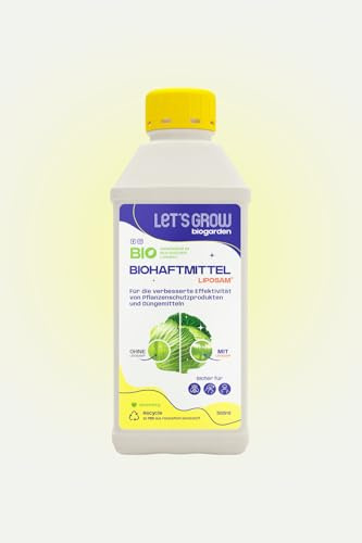 Let’s Grow Bio® Liposam – Bio-Haftmittel & Netzmittel 500 ml für Pflanzenschutz & Dünger – Zusatzstoff für Garten, Gemüse & Obst – unterstützt bessere Blattdüngung & Wirkung von PSM, Regenschutz