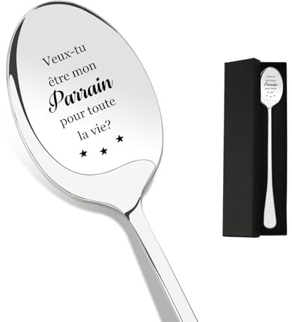Cadeau Parrain, Cadeau Bapteme, Cadeau Pour Parrain, Annonce Parrain, Idee Cadeau Bapteme, Cadeau Homme Original, Cadeau Homme Original Utile, Parrain, Cadeau Cuillère À Café Dessert