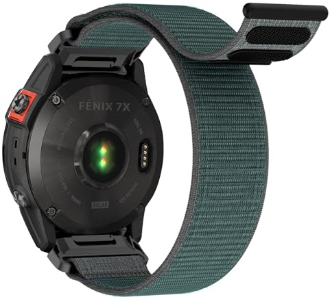 Armband för Garmin Fenix 6X/7X/8/5X/5X Plus/3/3 HR, Enduro 2, Instinct 2X, Epix Pro, Descent MK1/2 Pro, Quickfit 26 mm klockarmband nylonkardborreband