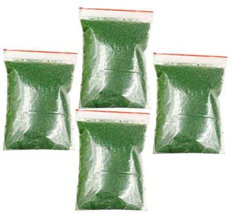 Toyvian 4 paquetes polvo de césped, verde para maquetas materiales de paisaje artificial para decoraciones modelos ferroviarios y dioramas