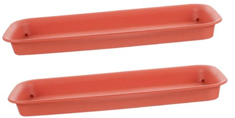 FONDOTIN 2 Pezzi Sottovaso Rettangolare in Plastico Antigoccia per Vasi di Piante, Resistente alla Deformazione, per Progetti di Giardinaggio e Decorazione Casa
