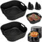 Silicone Mould Hot Air Fryer for Philips Essential XL 6.2L HD9270/90, Pack of 4 Airfryer Silicone Mould for Philips 5000 Series 7.2L HD9285/90 with Silicone Oven Gloves Reusable