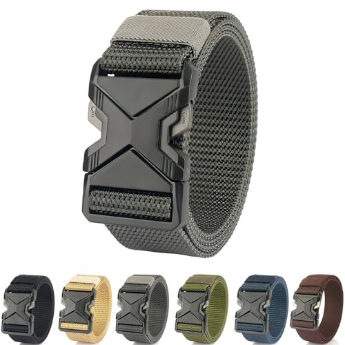 QIUSUIG Herren Arbeitsgürtel Outdoor, Schwerlast Nylongürtel mit Schnellverschluss Metallschnalle (3.8cm) - Robuster Halt für Trekking, Expedition & Beruf