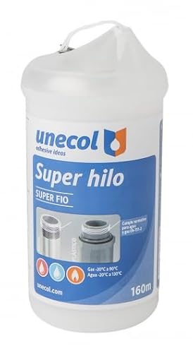 Unecol Super-Dichtfaden für Metall- und Kunststoffgewinde, Teflon auf Gewinde mit Gewindedichtung für Rohrgewinde und Verbindungsstücke, 160 m
