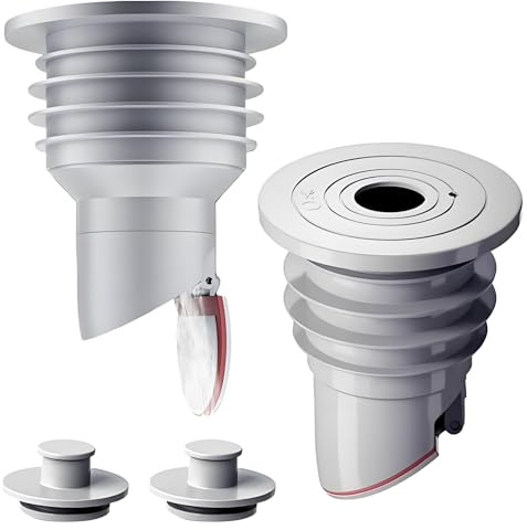 BAPPKON Geruchsdichte Stöpsel für Waschmaschinen, universelle 45–50 mm Ablaufschlauch-Silikonarmatur, ABS- und Silikon-Ablaufdichtungsstopfen, Waschmaschinen-Ablaufstopfen, 2 Stück