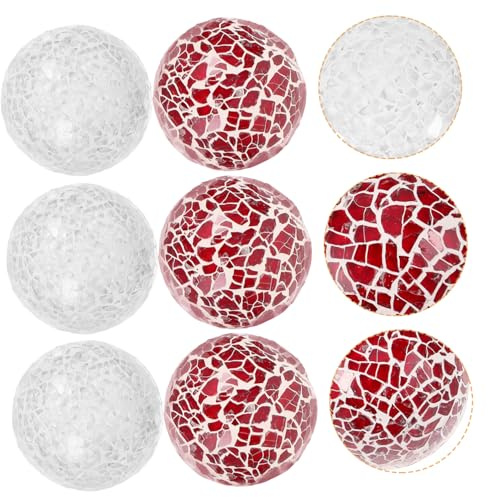 STOBAZA 6 Piezas Bolas Decorativas de Vidrio Esferas de y Rosa de Unidades para Centro de Mesa Adornos Resistentes para Hogar Boda y Navidad