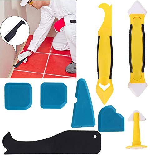 RASTKY 8PCS Sellador de Silicona de Plástico Herramienta Operada por Raspador Accesorio de Hardware Industrial, Herramienta de Calafateo de Goma, Esparcidor de Espátula de Sellador Reutilizable