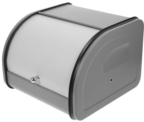 UKCOCO Bread Box for Kitchen Countertop Bread Storage Container with Cover Sturdy Bin for Pastries Snacks and Fruit Desktop Holder for Home Bakery and Shop 10.04 X 9.96 X 7.48 in