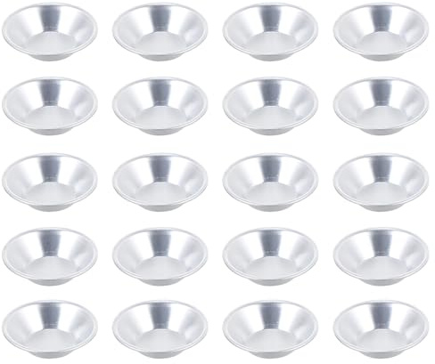 JECOMPRIS 20pcs Egg Tart Molds Aluminum Alloy Non Stick for Desserts