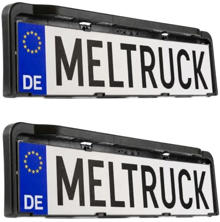 MelTruck 2X Soporte de matrícula con iluminación LED – Universal 12–36V – Homologación E9 / ECE R10 – IP68 – para Coches Camiones remolques y maquinaria agrícola