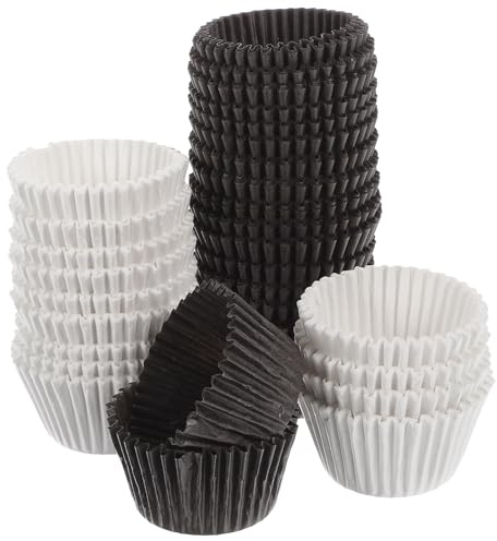 SUPVOX 1000 Tazas de Pastel Grandes de Papel (500 en Color 500 Café) para Hornear Cupcakes y Muffins, Capacillos de Papel Resistentes, Accesorios para Repostería en Fiestas