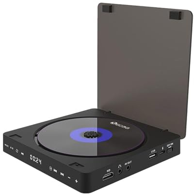 Region-Wide Free DVD Player Portable CD Player with HDMI and AV Output Ports Multifunctional DVD Player USB Flash Drive Player (Does not Play Blu-ray DVDs) (only on TV or Projector) (Black)