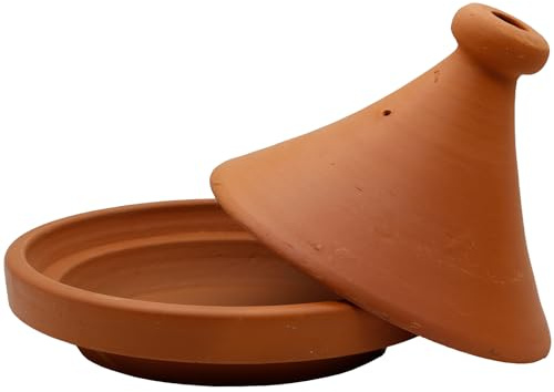 Tajine Clay Casserole Pot - Moroccan Cooking for 1-2 People - Diameter 25 cm Tagine unglazed Garden Pot Clay Pot