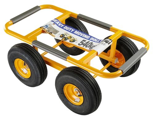 Heavy Duty Dolly Trolley Removal Cart with 25cm Pneumatic Wheels, 540kg Load Capacity, for Moving Bulky Large Furniture, Appliances & Equipment, 75x38cm Platform