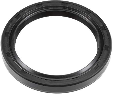 sourcing map Oil Seal, TC 50mm x 65mm x 8mm Nitrile Rubber Cover Double Lip with Spring for Bearing Shaft, Black Pack of 1