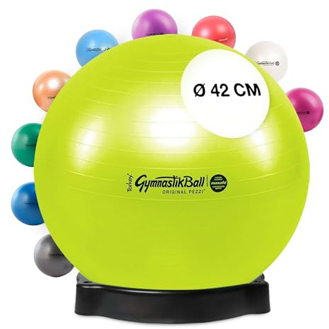 PEZZI Gymnastikball Maxafe Sitzball mit Ballschale | Sitzball mit Burst-Proof-System, belastbar bis 400 kg, für Therapie, Sport und Büro