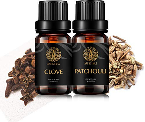 Aromaterapia pachuli aceite esencial set difusor, 2x10ml 100% puros Clavo aceites esenciales kit para humidificador - pachulí, clavo Aceites, aromaterapia clavo aceite Kit, puro pachulí aceite set