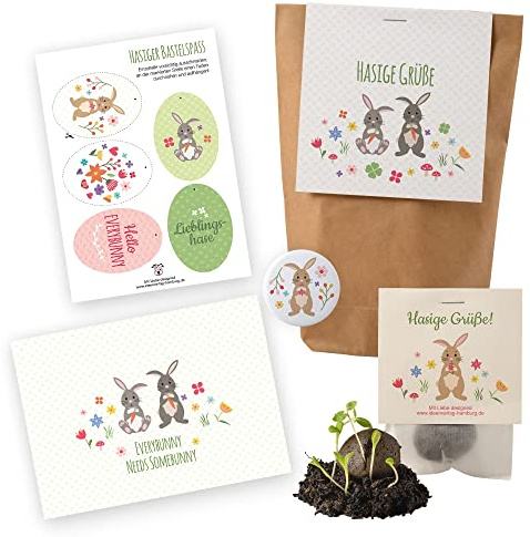 Hasige Grüße Wundertüte als kleine Ostergeschenke Erwachsene & Ostern Geschenke | Geschenkset Mitbringsel Erwachsene | kleine Geschenke für Frauen/Geschenkideen für Frauen & Ostergeschenk