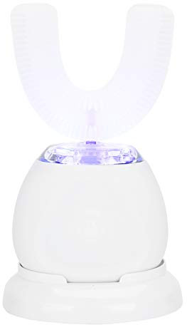 Ultrasonic Electric Toothbrush, U Shaped Whitening Automatic Toothbrush with 3 Gears Speed & 360° Mouth Cleansing for Adults Children, Smart Whole Mouth Toothbrush, IPX7 Waterproof(white)