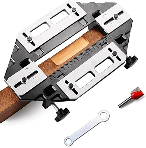Aluminum Alloy Door Hinge Slotting Locator, Hinge Lock Accessories Installation Guide Locator, Flexible Adjustment, Accurate Positioning, Wooden Door Hinge Hole Guide for Door Lock Installation