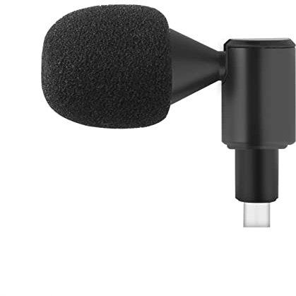 Andoer Mini plug in smartphone microfono cellulare cellulare mic rene pickup tipo C spina 90° angolo regolabile con 2 paravento per smartphone Live Streaming Vlog Online Singen